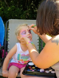 face painting on a young girl