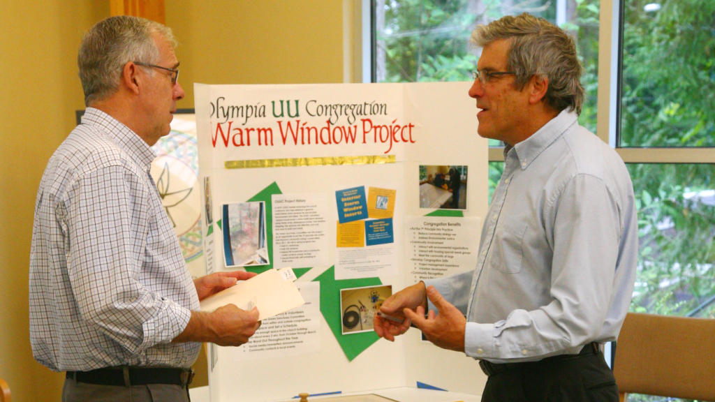 two men talking about the warm window project