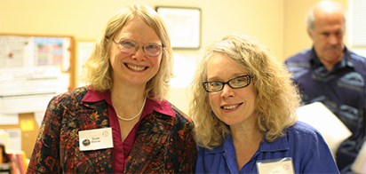 two smiling women