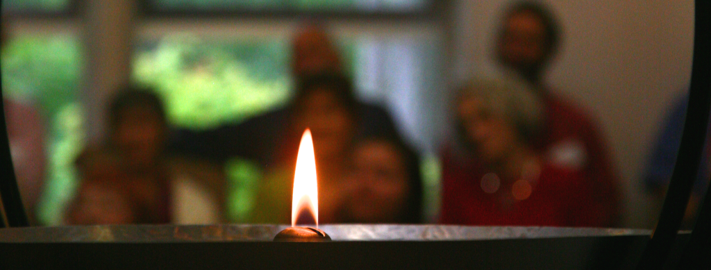 close up of lit chalice