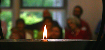 close up photo of the lit chalice